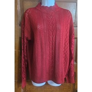 SHEIN Woman's Open Knit Lace Sleeve Sweater